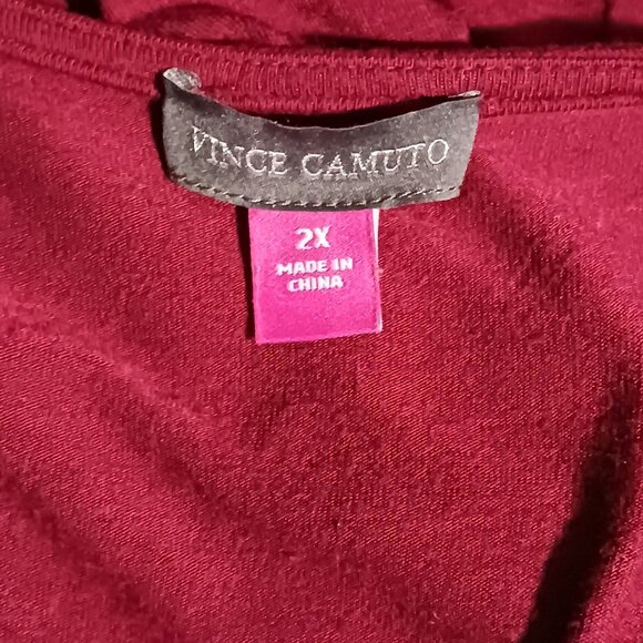 Vince Camuto Drape Front Open Cardigan Burgundy/Maroon Red Size 2X B2 - Picture 8 of 11